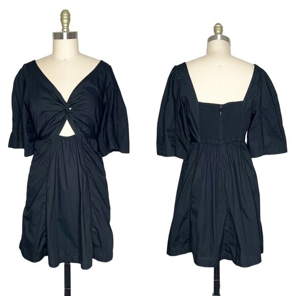 Abercrombie & Fitch Cut-Out Angel Sleeve Poplin Mini Dress size Medium - Picture 5 of 12